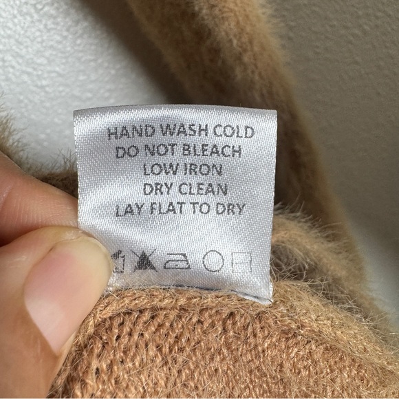 Lovers + Friends Mattia Turtleneck Sweater Dress Pearl Sleeve Cork Brown M - Picture 6 of 6